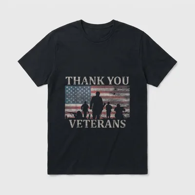 Military Appreciation American Flag T-Shirt – Classic T-Shirt in Black