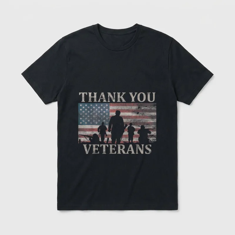 Military Appreciation American Flag T-Shirt – Classic T-Shirt in Black