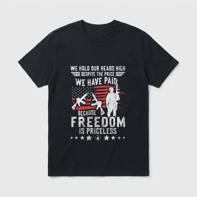 Veterans Freedom Priceless T-Shirt – Classic T-Shirt in Black