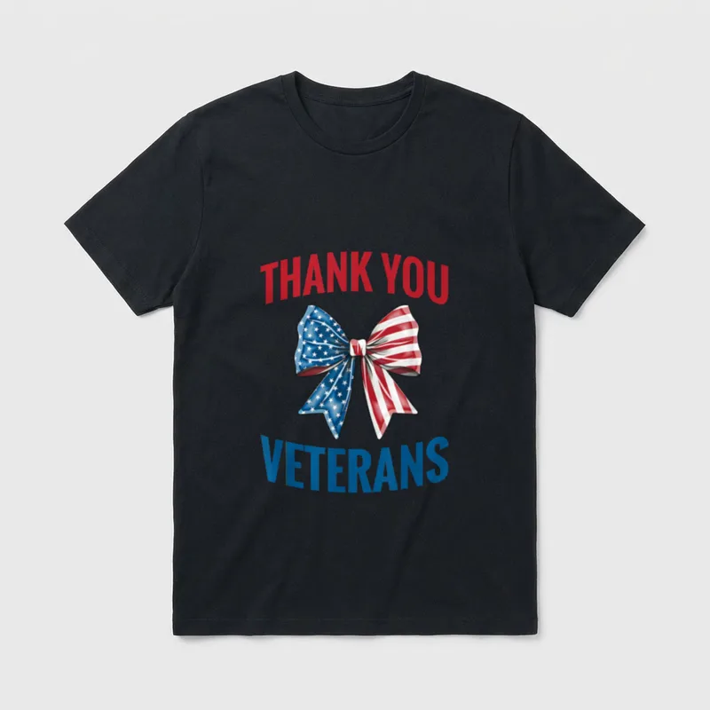 Thank You Veterans Patriotic T-Shirt – Classic T-Shirt in Black
