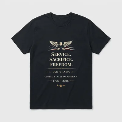 USA 250th Anniversary Veterans T-Shirt – Classic T-Shirt in Black