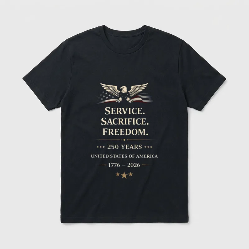 USA 250th Anniversary Veterans T-Shirt – Classic T-Shirt in Black