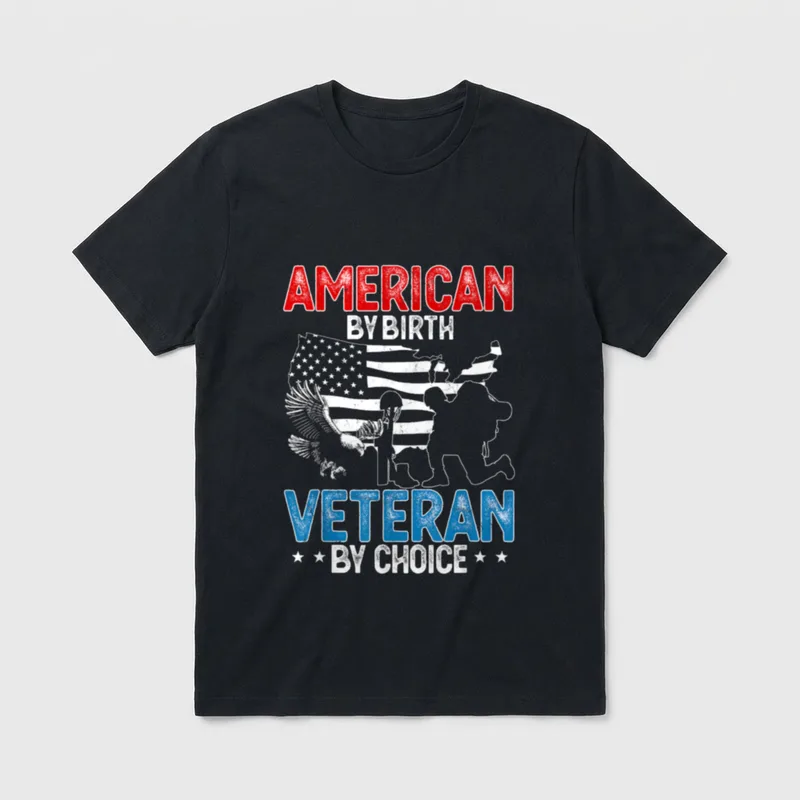 American by Birth Veteran Choice Military T-Shirt – Classic T-Shirt in Black