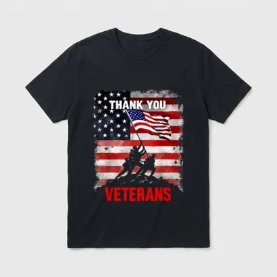 Vintage Thank You Veterans T-Shirt – Classic T-Shirt in Black