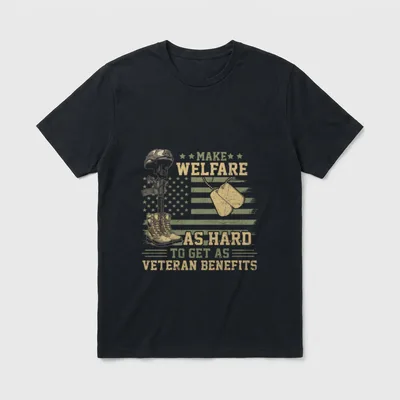 Hard to Get US Veteran Benefits T-Shirt – Classic T-Shirt in Black