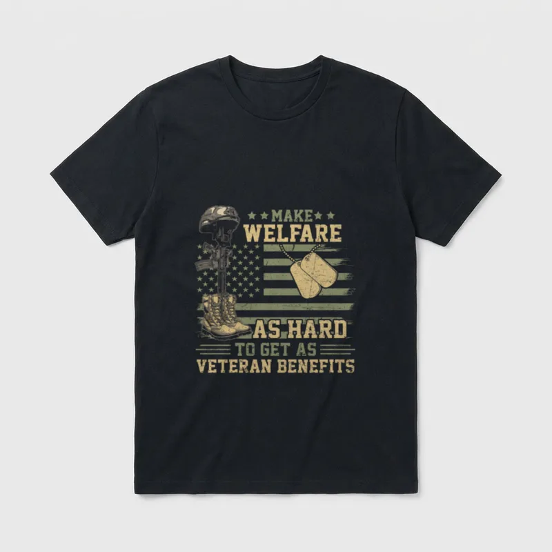 Hard to Get US Veteran Benefits T-Shirt – Classic T-Shirt in Black