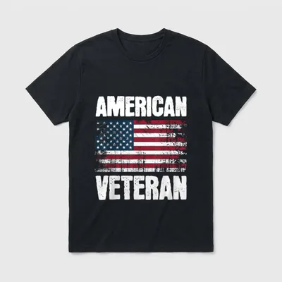 4th of July American Veteran Patriotic T-Shirt – Classic T-Shirt in Black