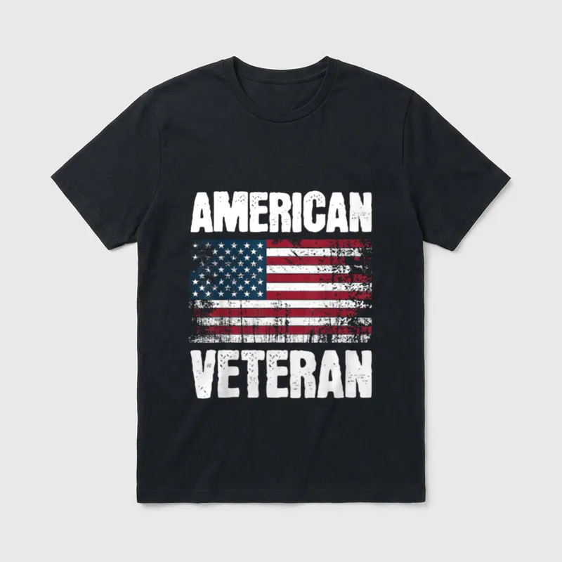 4th of July American Veteran Patriotic T-Shirt – Classic T-Shirt in Black