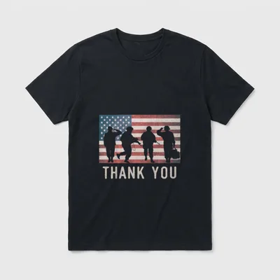 American Flag Military Silhouette Kid T-Shirt – Classic T-Shirt in Black