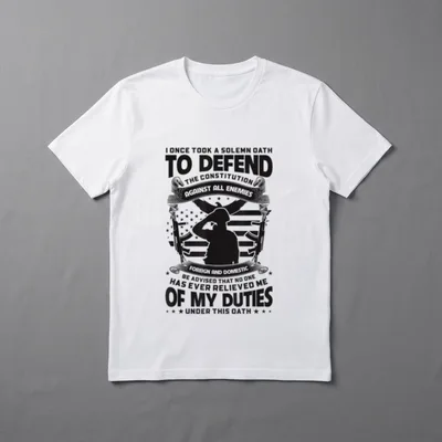 Patriotic Veteran American Oath Defend T-Shirt – Classic T-Shirt in Black