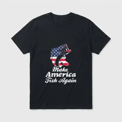 Make America Fish Again Veterans T-Shirt – Classic T-Shirt in Black