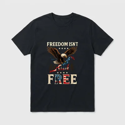 Free Patriotic Eagle USA Veteran Pride T-Shirt – Classic T-Shirt in Black