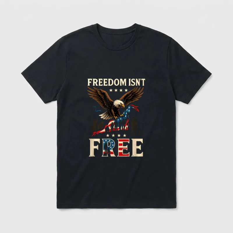 Free Patriotic Eagle USA Veteran Pride T-Shirt – Classic T-Shirt in Black