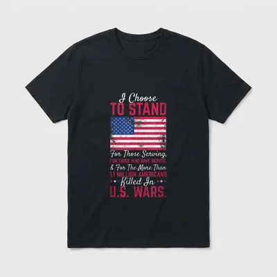 I Choose to Stand Military Veteran T-Shirt – Classic T-Shirt in Black