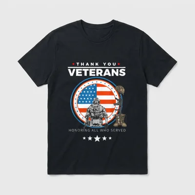 Veterans Honoring Those Who Served Patriotic T-Shirt – Classic T-Shirt in Black