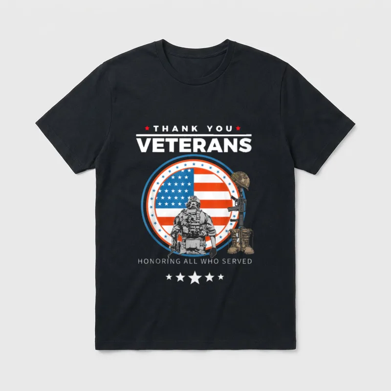 Veterans Honoring Those Who Served Patriotic T-Shirt – Classic T-Shirt in Black