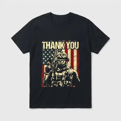 Patriotic USA American Flag Proud Veteran T-Shirt – Classic T-Shirt in Black