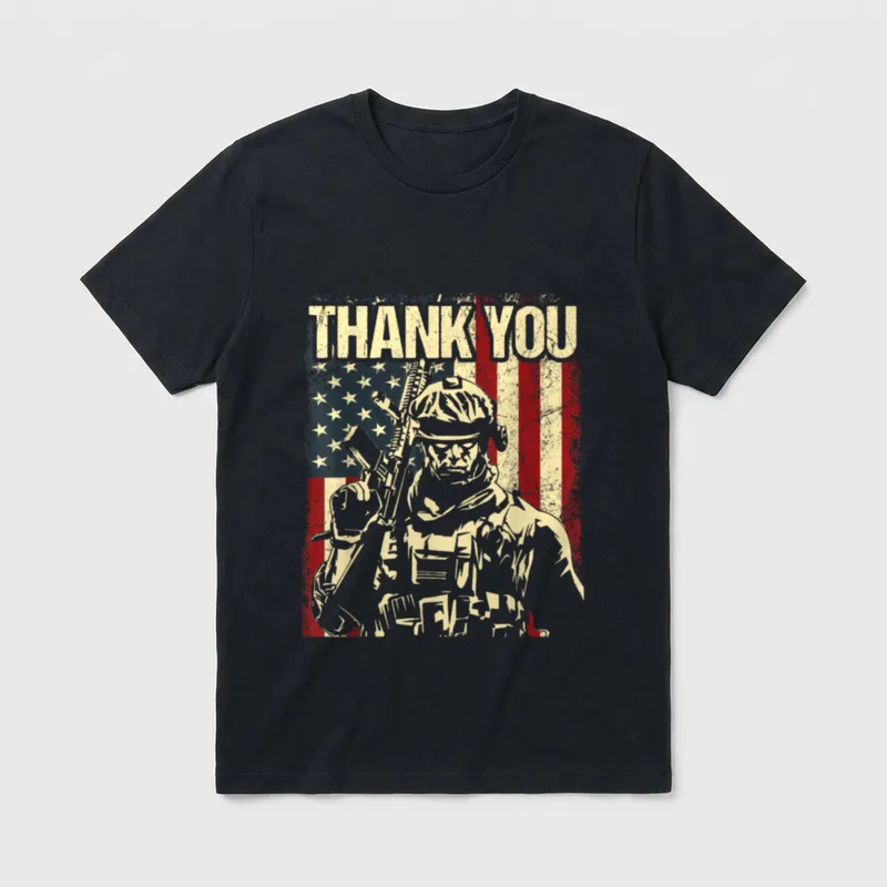 Patriotic USA American Flag Proud Veteran T-Shirt – Classic T-Shirt in Black