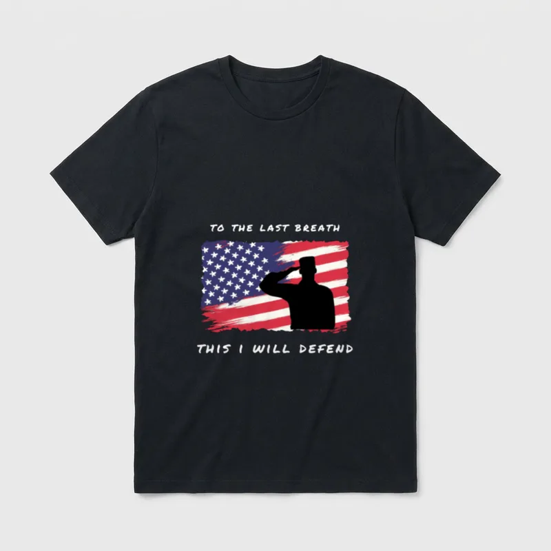 DEFEND American Flag Patriotic Military Veteran T-Shirt – Classic T-Shirt in Black