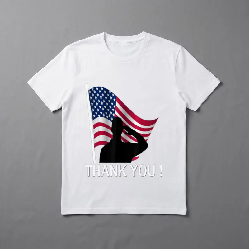 THANK YOU FLAG AMERICAN MILITARY VETERAN T-Shirt – Classic T-Shirt in Black