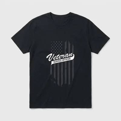 Veteran Service Officer with US Flag T-Shirt – Classic T-Shirt in Black