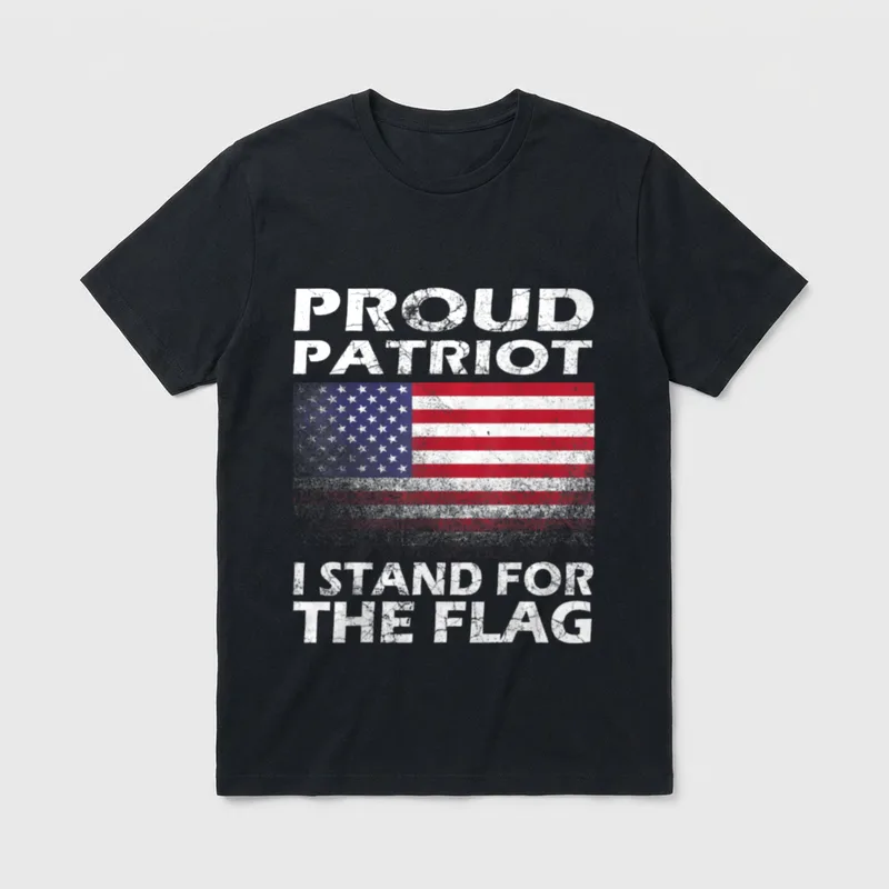 Patriotic Veterans Proud Patriot I Stand T-Shirt – Classic T-Shirt in Black