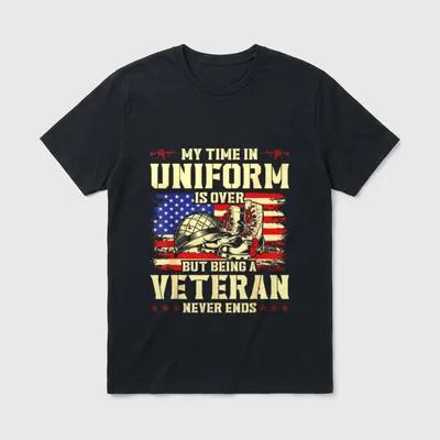 Retired Military Veteran T-Shirt – Classic T-Shirt in Black