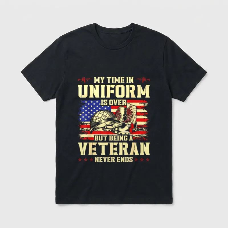 Retired Military Veteran T-Shirt – Classic T-Shirt in Black