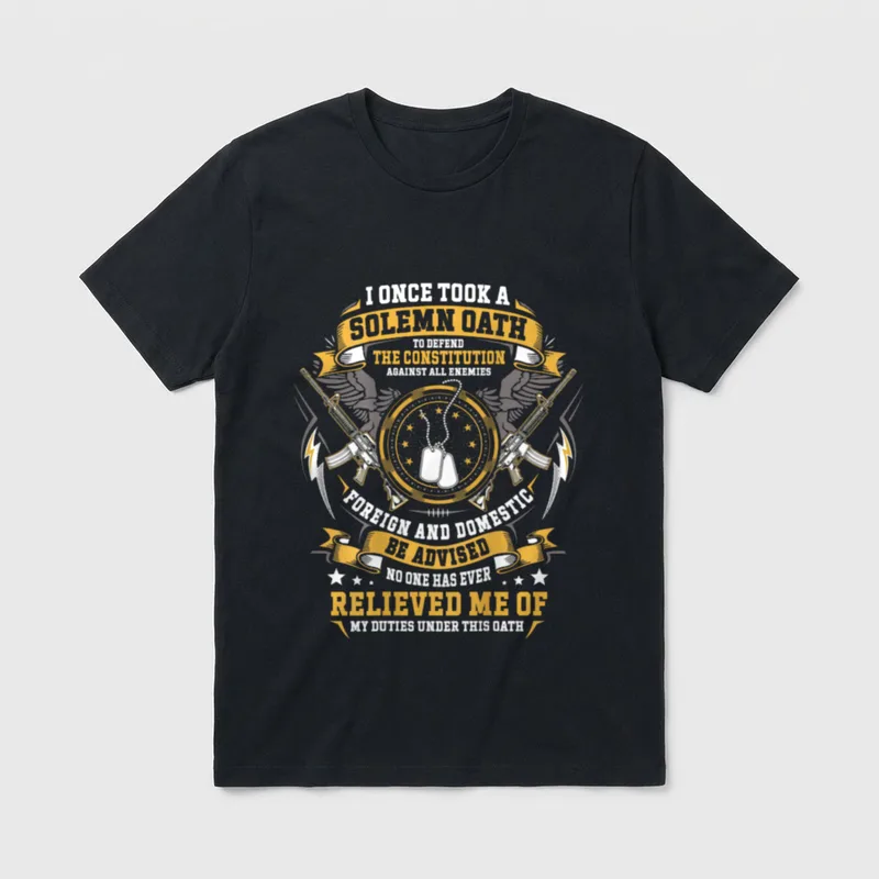 Military Oath Constitution T-Shirt – Classic T-Shirt in Black