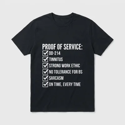 Military Veteran Proof Of Service T-Shirt – Classic T-Shirt in Black