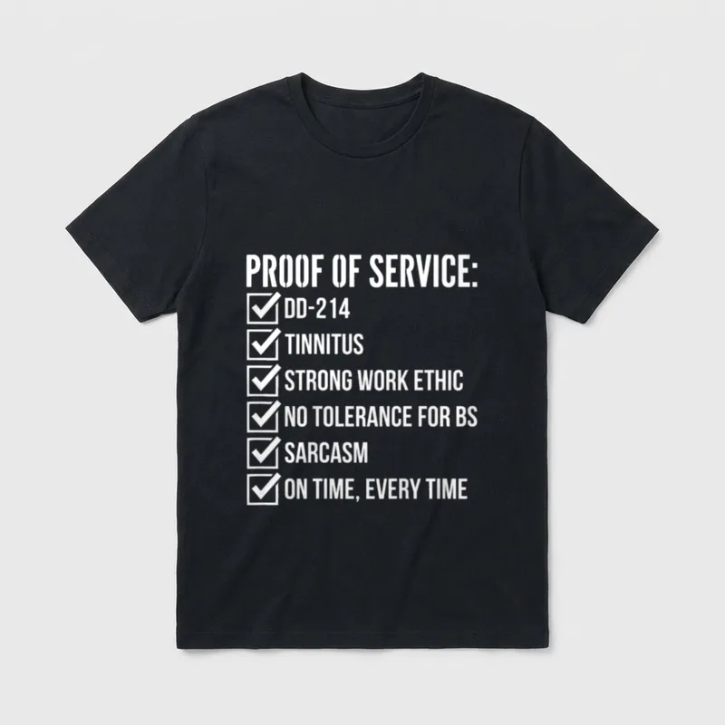 Military Veteran Proof Of Service T-Shirt – Classic T-Shirt in Black