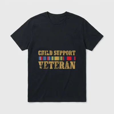 Proud Single Dad Veteran T-Shirt – Classic T-Shirt in Black