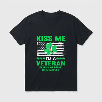 Irish Veteran St Patrick's Day T-Shirt – Classic T-Shirt in Black