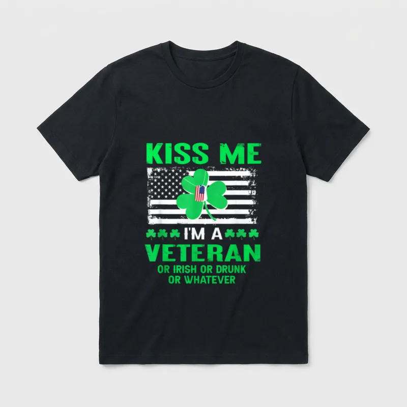 Irish Veteran St Patrick's Day T-Shirt – Classic T-Shirt in Black
