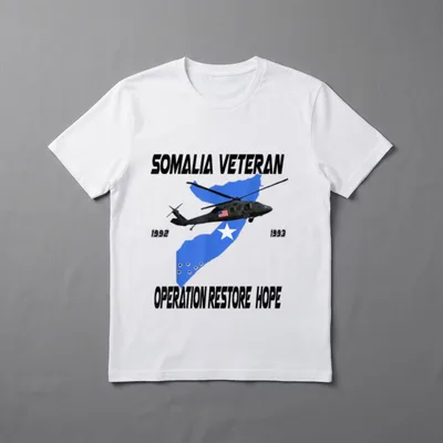 Somalia Military Veteran T-Shirt – SOMALIA VETERAN 1992 1993 OPERATION RESTORE HOPE – Classic T-Shirt in Black