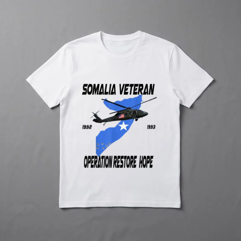 Somalia Military Veteran T-Shirt – SOMALIA VETERAN 1992 1993 OPERATION RESTORE HOPE – Classic T-Shirt in Black