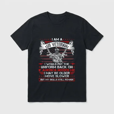 US Veteran Proud Service T-Shirt – Classic T-Shirt in Black