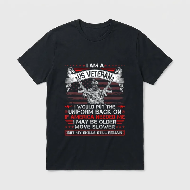 US Veteran Proud Service T-Shirt – Classic T-Shirt in Black