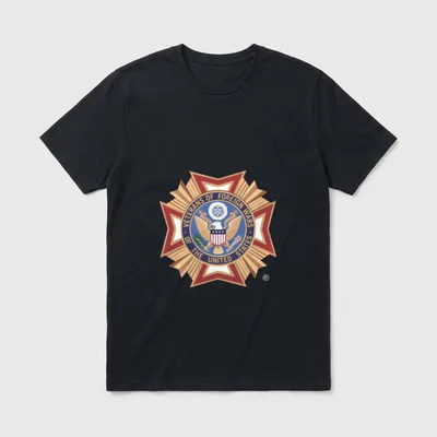 Veterans Of Foreign Wars T-Shirt – Veterans Of Foreign Wars emblem with eagle and shield – Classic T-Shirt in Black