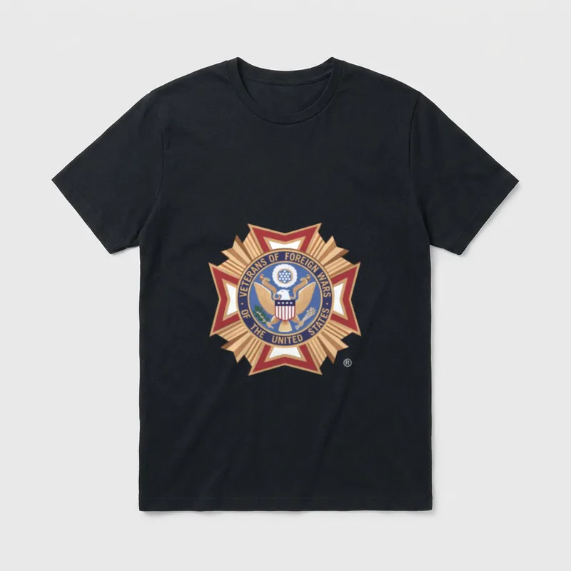 Veterans Of Foreign Wars T-Shirt – Veterans Of Foreign Wars emblem with eagle and shield – Classic T-Shirt in Black
