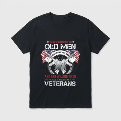 Old Men Veterans T-Shirt – Classic T-Shirt in Black