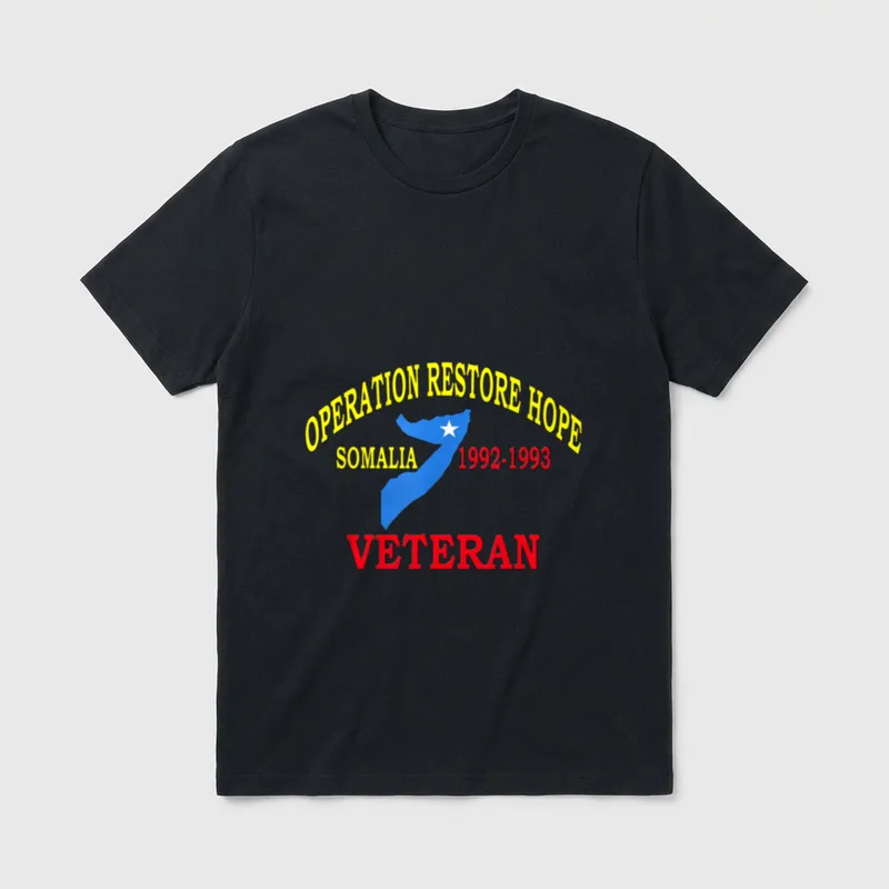 Mogadishu War Veteran T-Shirt – Operation Restore Hope Somalia 1992-1993 Veteran – Classic T-Shirt in Black
