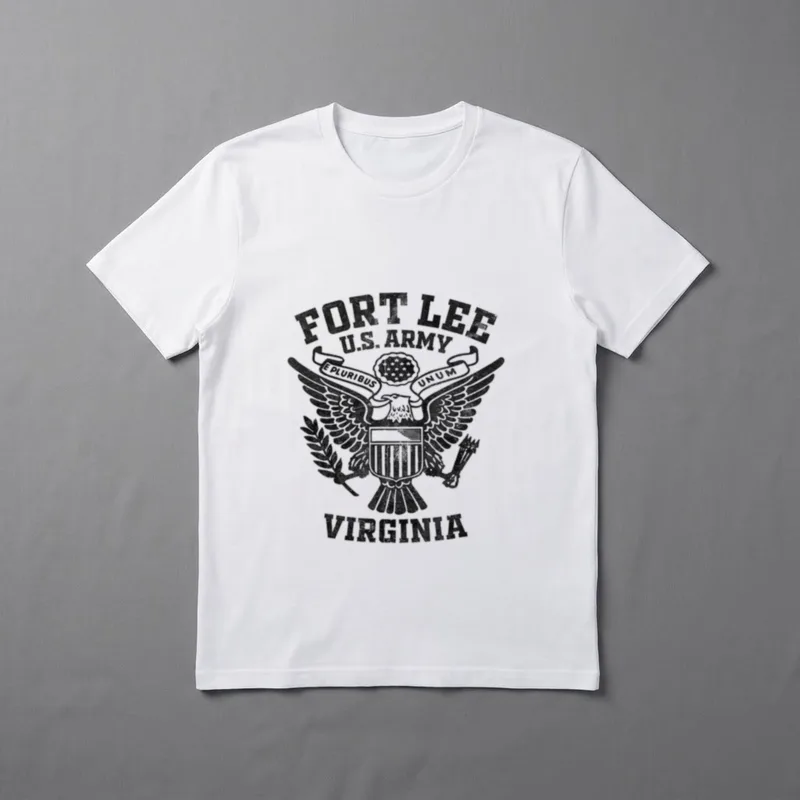 Fort Lee Veteran T-Shirt – FORT LEE U.S. ARMY with Great Seal and VIRGINIA – Classic T-Shirt in Black