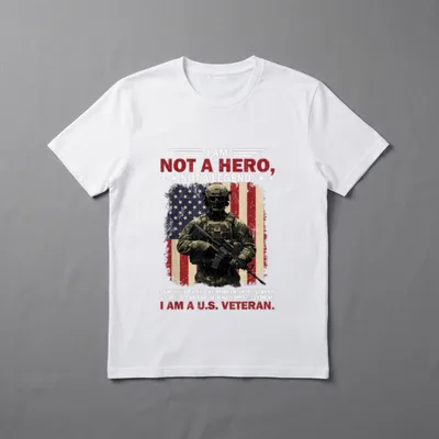 I Am Not A Hero Proud Veteran Shirts T-Shirt – Classic T-Shirt in Black