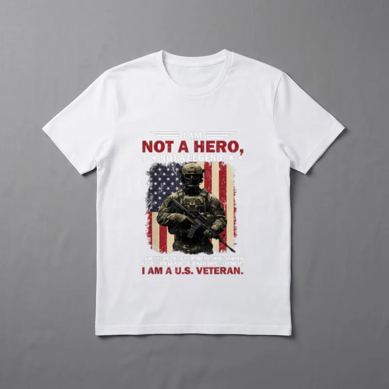 I Am Not A Hero Proud Veteran Shirts T-Shirt – Classic T-Shirt in Black