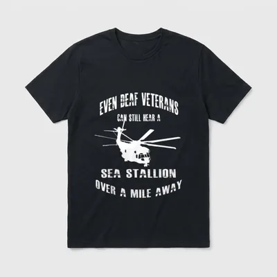 Deaf Veterans CH-53 Helicopter T-Shirt – Classic T-Shirt in Black