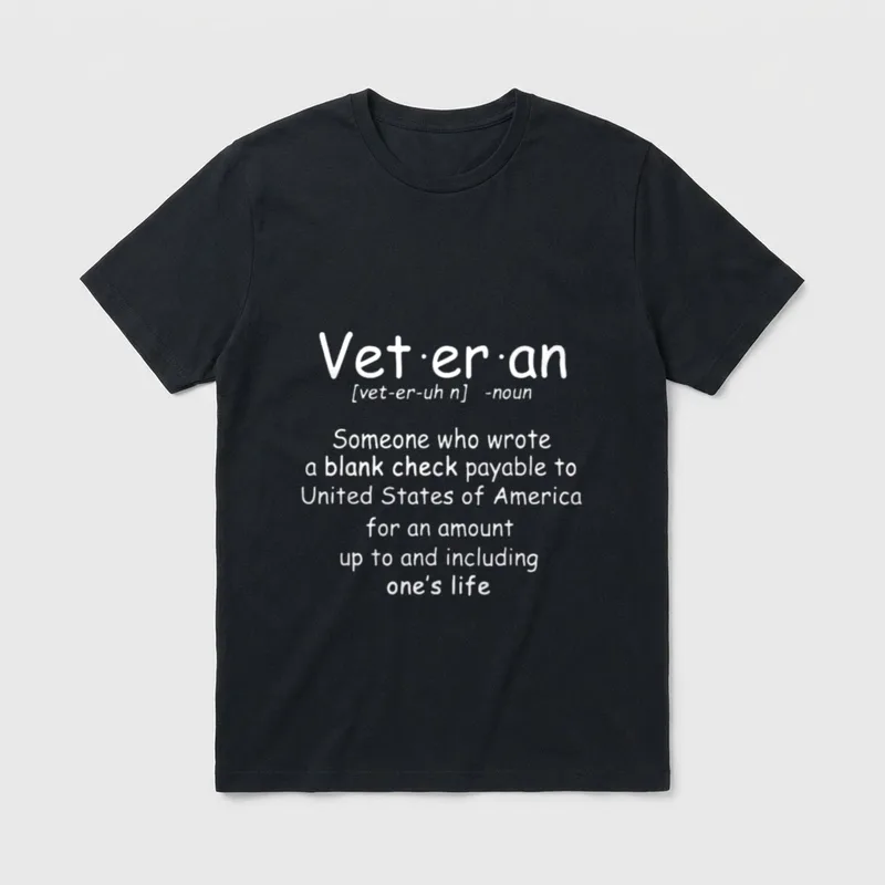 Honored Veteran T-Shirt – Word definition: Veteran with pronunciation and meaning about service – Classic T-Shirt in Black