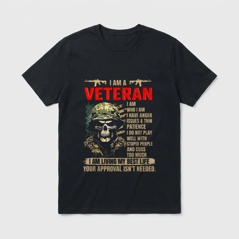 I Am a Veteran Who T-Shirt – Classic T-Shirt in Black