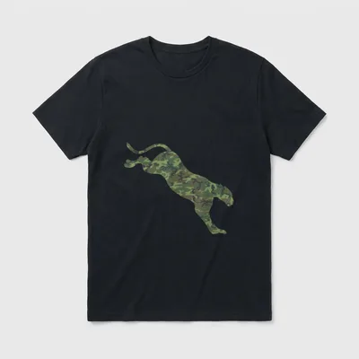 Camo Print US Puma Animal Veteran T-Shirt – Classic T-Shirt in Black
