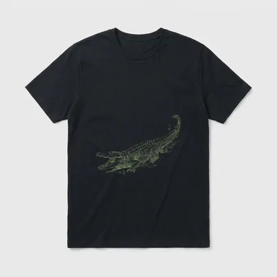 Alligator Camo Print US Crocodile Veteran T-Shirt – Classic T-Shirt in Black